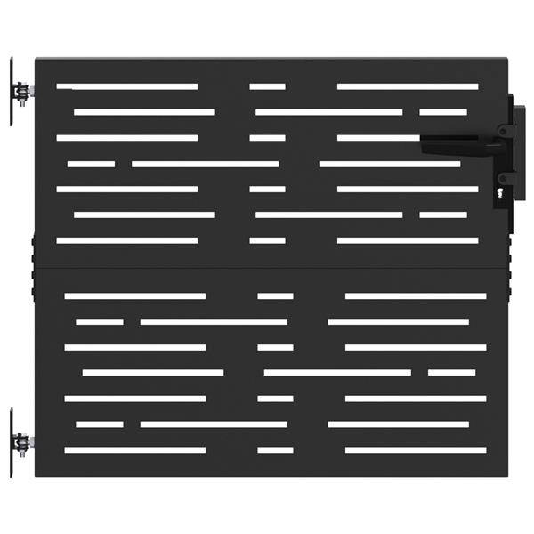 Grote foto vidaxl tuinpoort met slot zwart 105 x 100 cm poedergecoat staal tuin en terras hekken en schuttingen