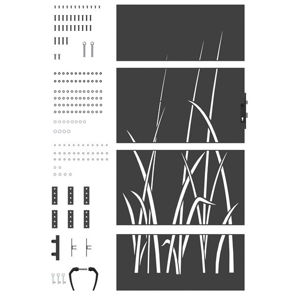 Grote foto vidaxl tuinpoort met slot zwart 105 x 175 cm poedergecoat staal tuin en terras hekken en schuttingen