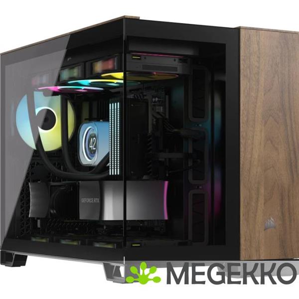 Grote foto corsair cc 9011286 ww computerbehuizing midi tower zwart walnoot computers en software behuizingen en kasten