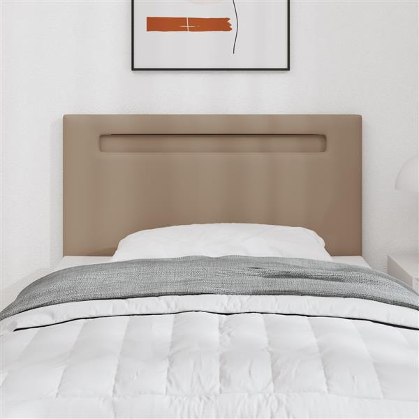 Grote foto vidaxl hoofdbord met led striplichten cappuccino 90 cm pvc antiek en kunst stoelen en banken