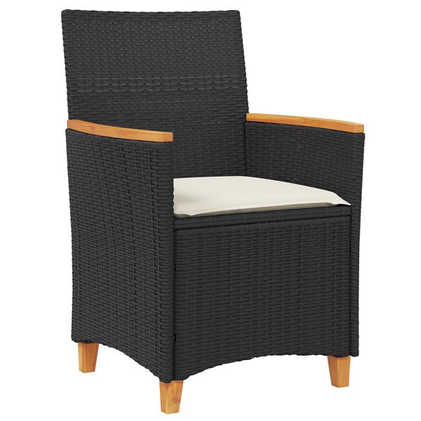 Grote foto vidaxl tuin eetset 5 pcs zwart poly rattan tuin en terras tuinmeubelen