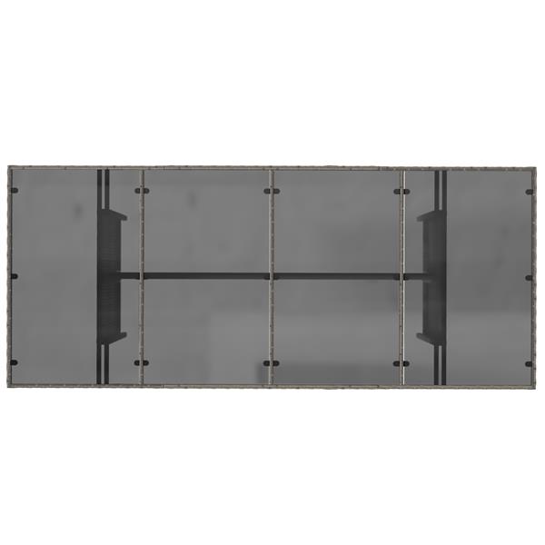 Grote foto vidaxl tuin eetset 7 pcs grijs 190 x 80 x 75 cm poly rattan tuin en terras tuinmeubelen