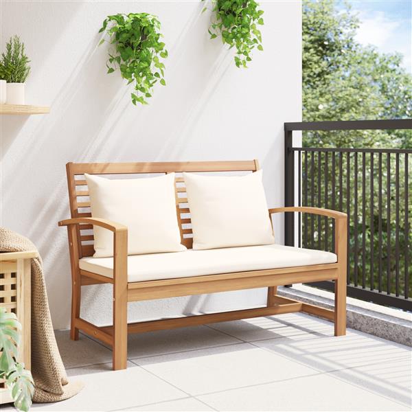 Grote foto vidaxl tuinbank naturel 110 x 64 x 76.5 cm massief teakhout tuin en terras tuinmeubelen