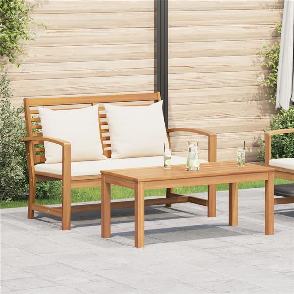 Grote foto vidaxl tuin sofa set naturel massief teakhout tuin en terras tuinmeubelen