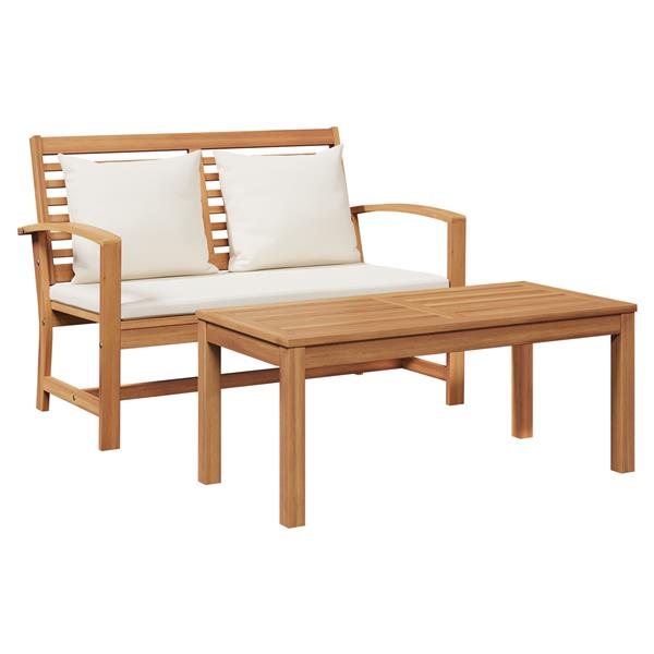 Grote foto vidaxl tuin sofa set naturel massief teakhout tuin en terras tuinmeubelen