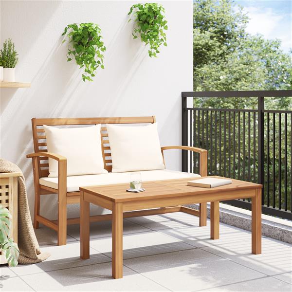 Grote foto vidaxl tuin sofa set naturel massief teakhout tuin en terras tuinmeubelen