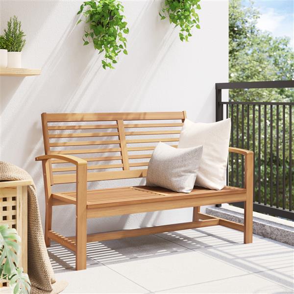 Grote foto vidaxl tuinbank naturel 110 x 64 x 76.5 cm massief teakhout tuin en terras tuinmeubelen