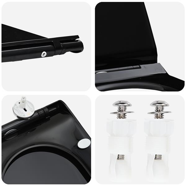 Grote foto vidaxl toiletzitting verstelbaar zwart 48 5 x 36 x 5 cm polypropyleen doe het zelf en verbouw sanitair