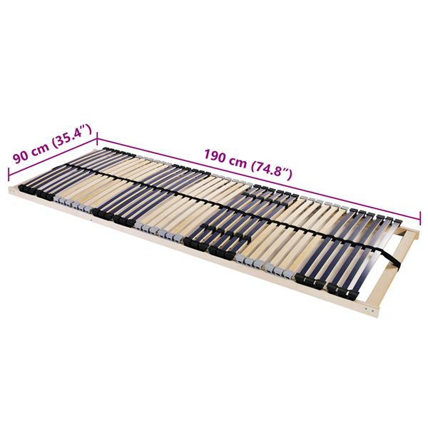 Grote foto vidaxl lamelbodem bruin 90 x 190 cm massief beukenhout antiek en kunst stoelen en banken