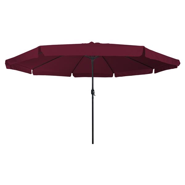 Grote foto vidaxl tuinparasol rood en zwart 395 x 395 x 245 cm polyester en staal tuin en terras overige tuin en terras