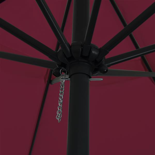 Grote foto vidaxl tuinparasol rood en zwart 395 x 395 x 245 cm polyester en staal tuin en terras overige tuin en terras
