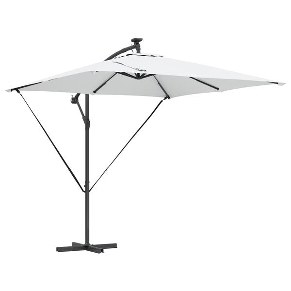 Grote foto vidaxl cantilever banana parasol zand 249 x 249 x 250 cm tuin en terras overige tuin en terras