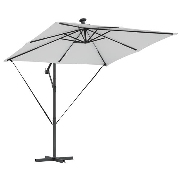Grote foto vidaxl cantilever banana parasol zand 249 x 249 x 250 cm tuin en terras overige tuin en terras