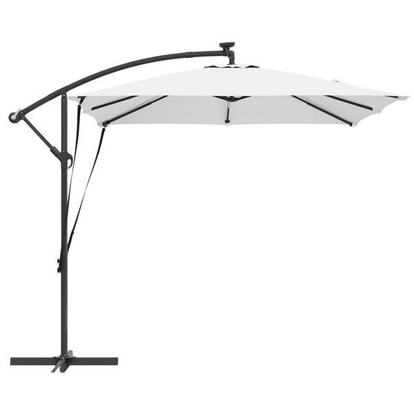 Grote foto vidaxl cantilever banana parasol zand 249 x 249 x 250 cm tuin en terras overige tuin en terras