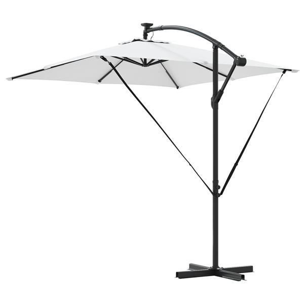 Grote foto vidaxl cantilever banana parasol zand 249 x 249 x 250 cm tuin en terras overige tuin en terras