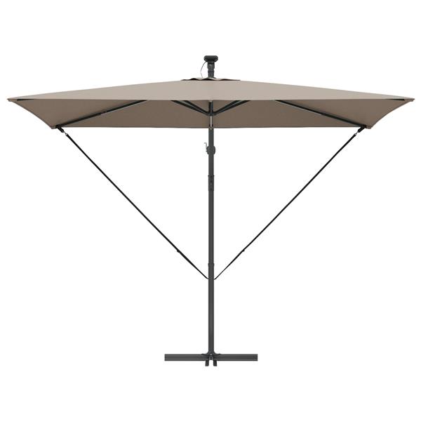 Grote foto vidaxl cantilever banana parasol taupe 294 x 200 x 254 cm tuin en terras overige tuin en terras