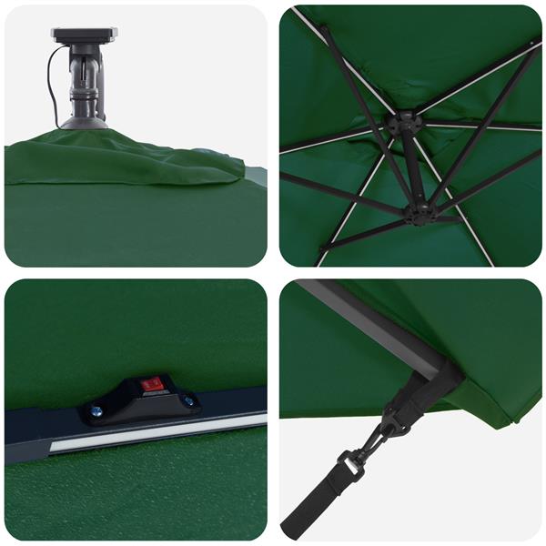 Grote foto vidaxl cantilever banana parasol groen 294 x 200 x 254 cm tuin en terras overige tuin en terras