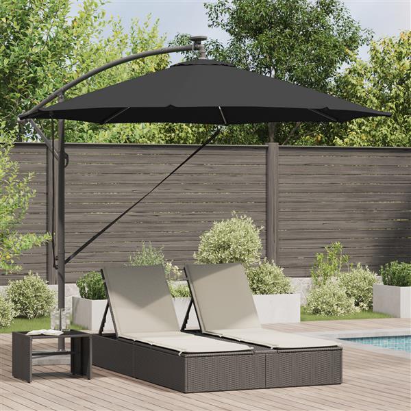 Grote foto vidaxl cantilever banana parasol zwart 294 x 294 x 248 cm tuin en terras overige tuin en terras