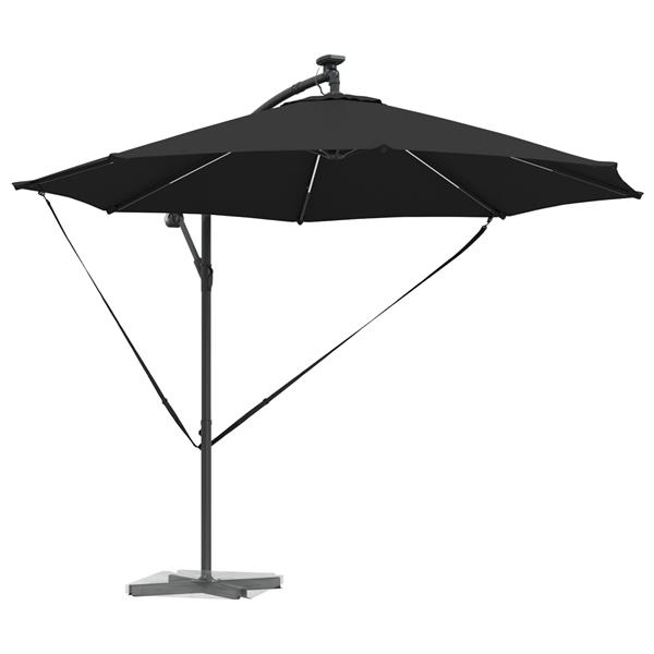 Grote foto vidaxl cantilever banana parasol zwart 294 x 294 x 248 cm tuin en terras overige tuin en terras