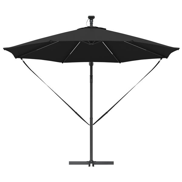 Grote foto vidaxl cantilever banana parasol zwart 294 x 294 x 248 cm tuin en terras overige tuin en terras