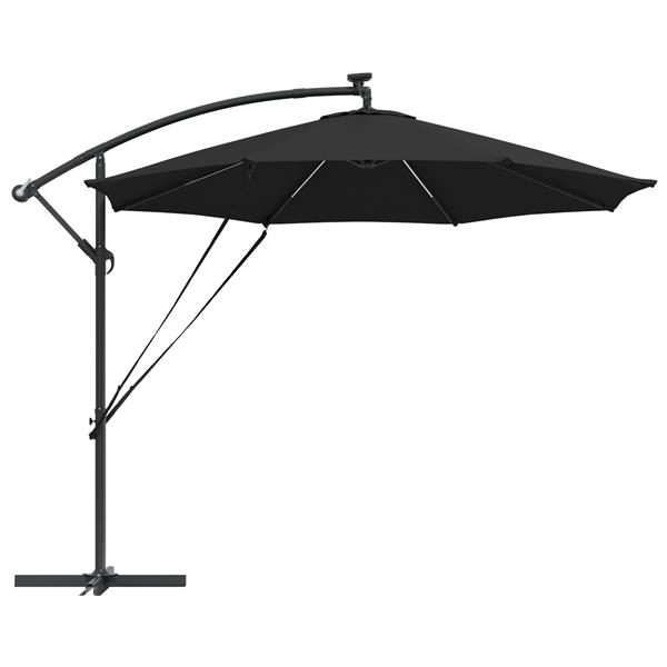 Grote foto vidaxl cantilever banana parasol zwart 294 x 294 x 248 cm tuin en terras overige tuin en terras