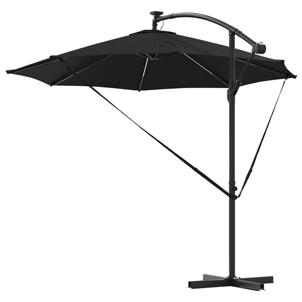 Grote foto vidaxl cantilever banana parasol zwart 294 x 294 x 248 cm tuin en terras overige tuin en terras