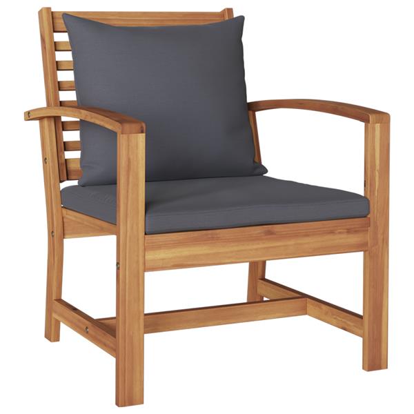 Grote foto vidaxl tuinstoelen 2 pcs naturel 60 x 65 x 76.5 cm massief teakhout tuin en terras tuinmeubelen
