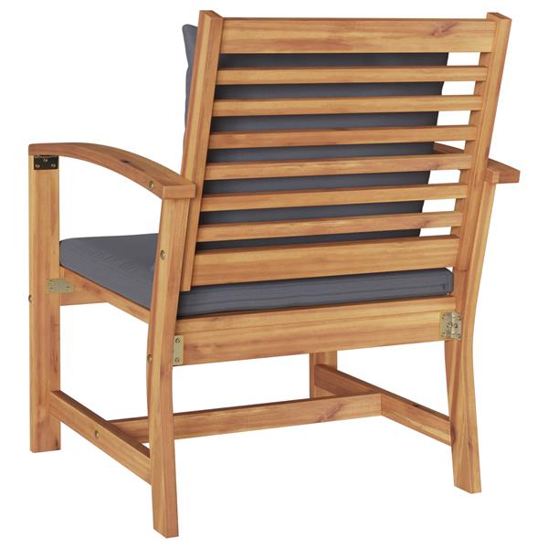 Grote foto vidaxl tuinstoelen 2 pcs naturel 60 x 65 x 76.5 cm massief teakhout tuin en terras tuinmeubelen