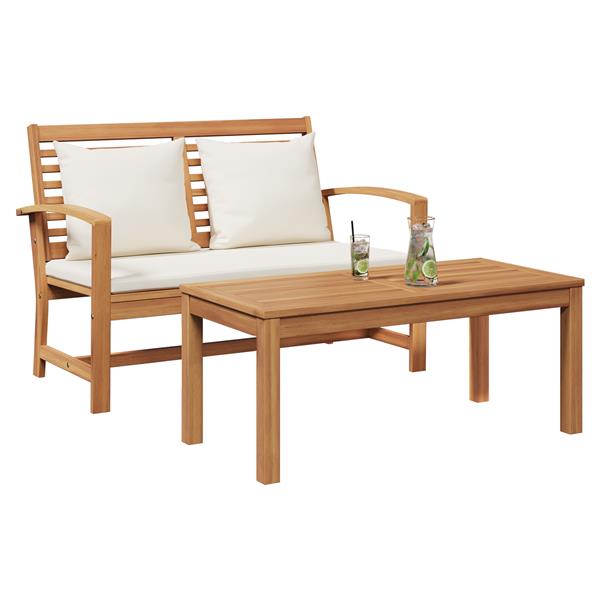 Grote foto vidaxl tuin sofa set naturel massief teakhout tuin en terras tuinmeubelen