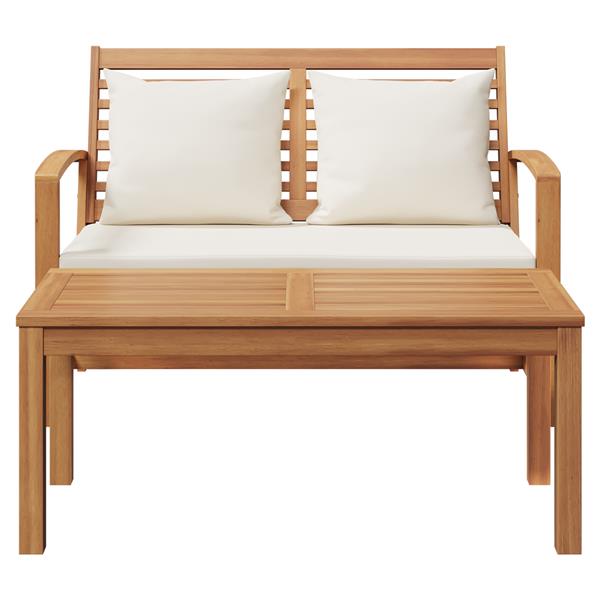 Grote foto vidaxl tuin sofa set naturel massief teakhout tuin en terras tuinmeubelen