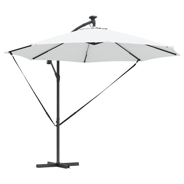 Grote foto vidaxl cantilever banana parasol zand 294 x 294 x 248 cm tuin en terras overige tuin en terras