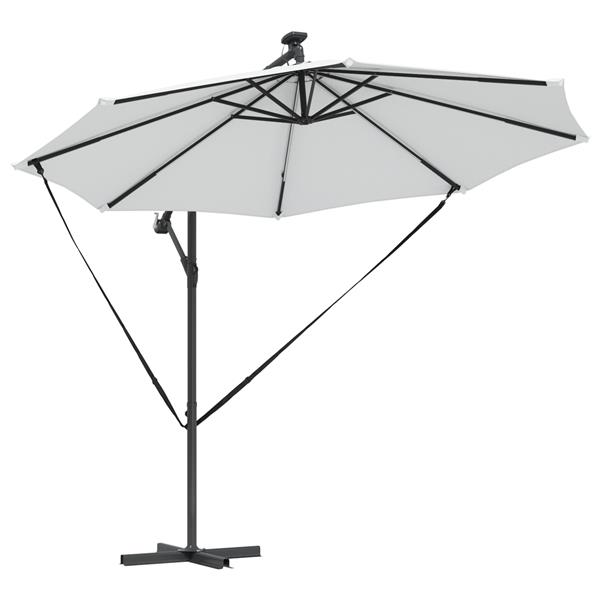 Grote foto vidaxl cantilever banana parasol zand 294 x 294 x 248 cm tuin en terras overige tuin en terras