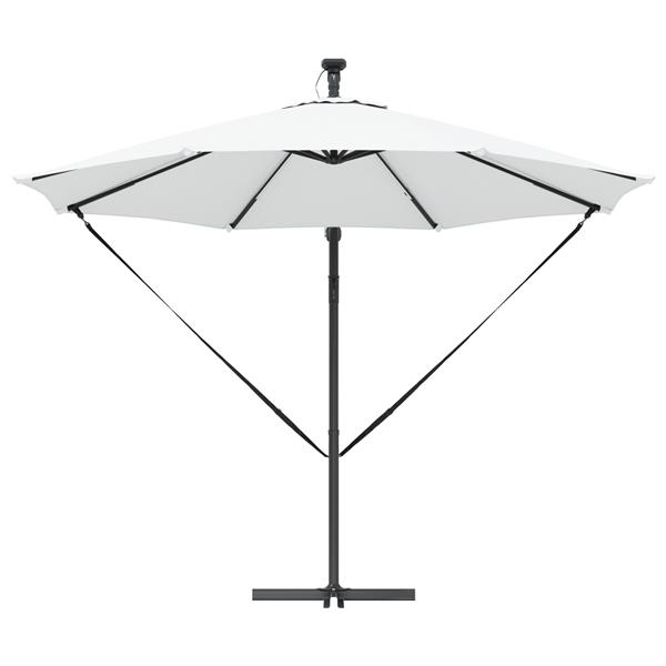 Grote foto vidaxl cantilever banana parasol zand 294 x 294 x 248 cm tuin en terras overige tuin en terras