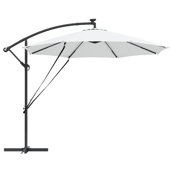 Grote foto vidaxl cantilever banana parasol zand 294 x 294 x 248 cm tuin en terras overige tuin en terras
