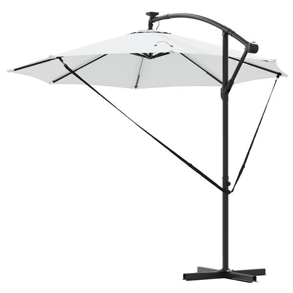 Grote foto vidaxl cantilever banana parasol zand 294 x 294 x 248 cm tuin en terras overige tuin en terras