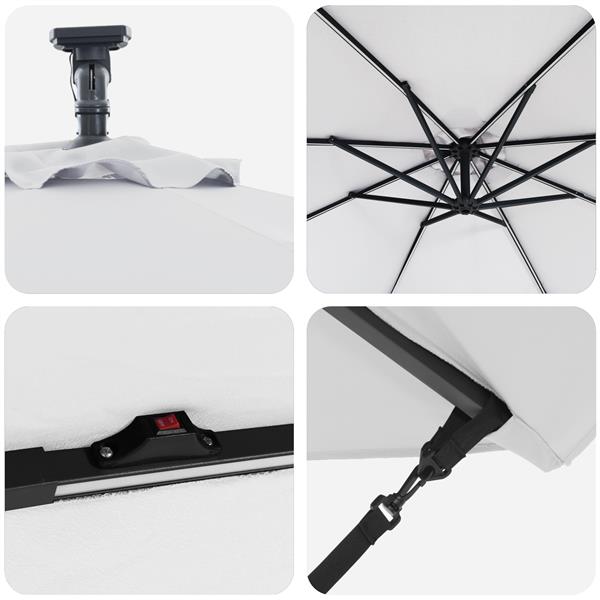 Grote foto vidaxl cantilever banana parasol zand 294 x 294 x 248 cm tuin en terras overige tuin en terras