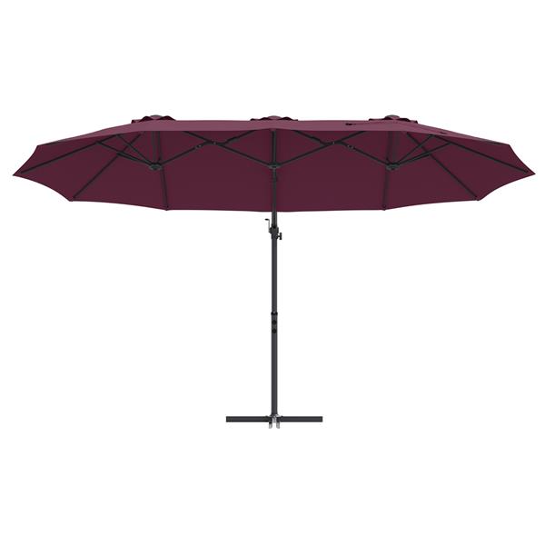 Grote foto vidaxl tuin cantilever parasol bordeauxrood 372 x 198 x 243 cm tuin en terras overige tuin en terras