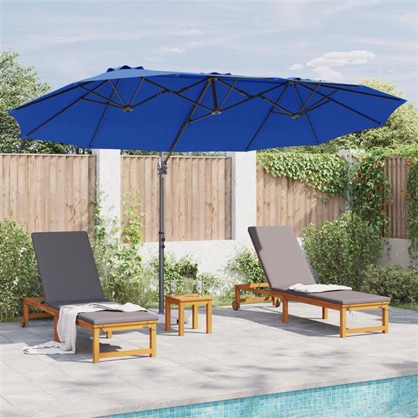 Grote foto vidaxl tuin cantilever parasol azuurblauw 372 x 198 x 243 cm tuin en terras overige tuin en terras