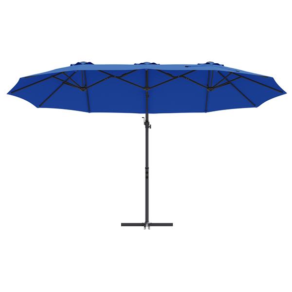 Grote foto vidaxl tuin cantilever parasol azuurblauw 372 x 198 x 243 cm tuin en terras overige tuin en terras