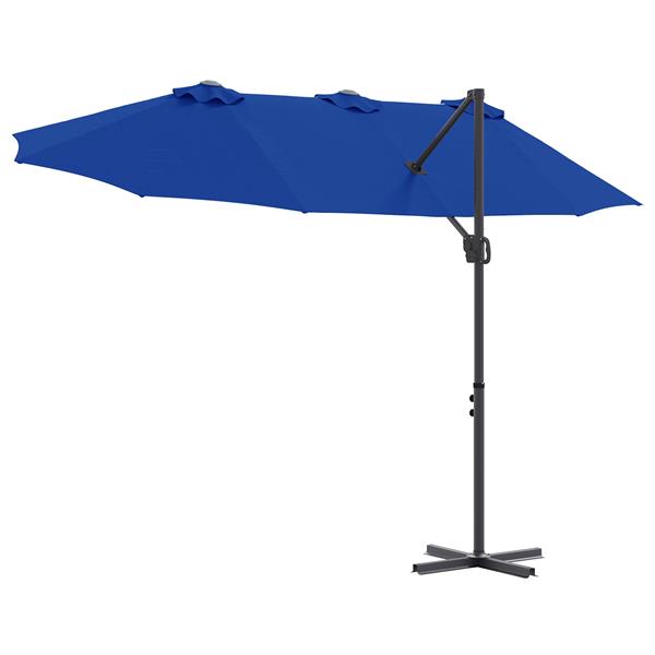 Grote foto vidaxl tuin cantilever parasol azuurblauw 372 x 198 x 243 cm tuin en terras overige tuin en terras
