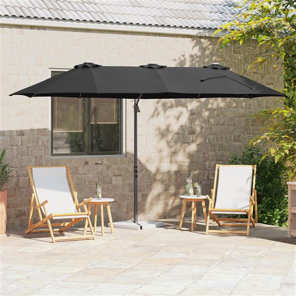 Grote foto vidaxl tuin cantilever parasol zwart 372 x 198 x 243 cm tuin en terras overige tuin en terras
