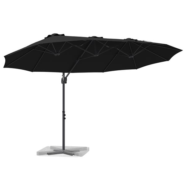 Grote foto vidaxl tuin cantilever parasol zwart 372 x 198 x 243 cm tuin en terras overige tuin en terras