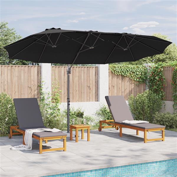 Grote foto vidaxl tuin cantilever parasol zwart 372 x 198 x 243 cm tuin en terras overige tuin en terras