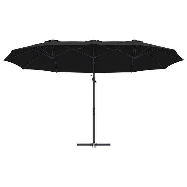 Grote foto vidaxl tuin cantilever parasol zwart 372 x 198 x 243 cm tuin en terras overige tuin en terras