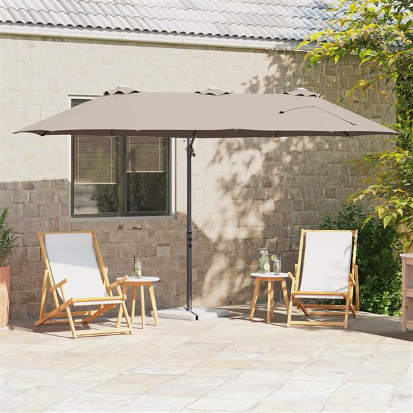 Grote foto vidaxl tuin cantilever parasol taupe 372 x 198 x 243 cm tuin en terras overige tuin en terras