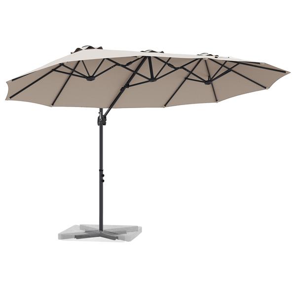 Grote foto vidaxl tuin cantilever parasol taupe 372 x 198 x 243 cm tuin en terras overige tuin en terras