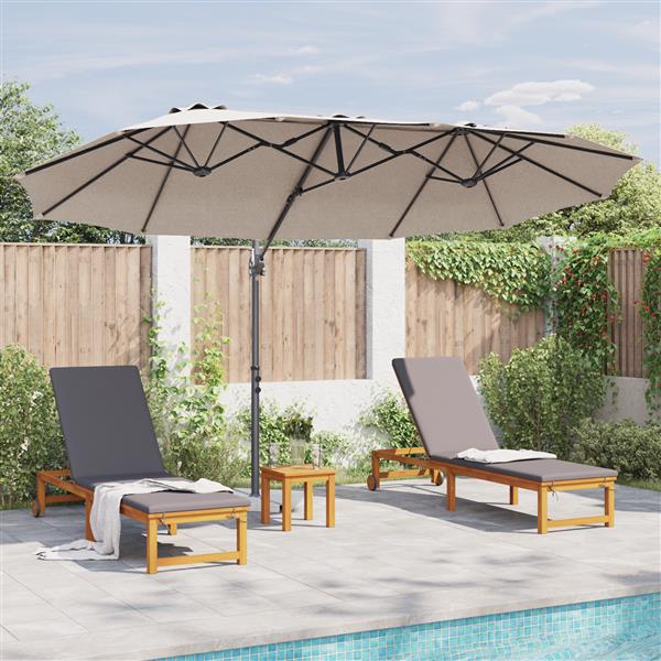 Grote foto vidaxl tuin cantilever parasol taupe 372 x 198 x 243 cm tuin en terras overige tuin en terras