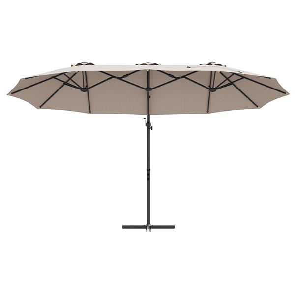 Grote foto vidaxl tuin cantilever parasol taupe 372 x 198 x 243 cm tuin en terras overige tuin en terras