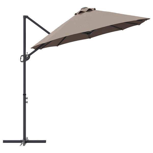 Grote foto vidaxl tuin cantilever parasol taupe 372 x 198 x 243 cm tuin en terras overige tuin en terras