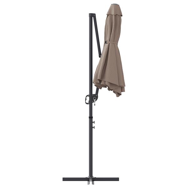 Grote foto vidaxl tuin cantilever parasol taupe 372 x 198 x 243 cm tuin en terras overige tuin en terras